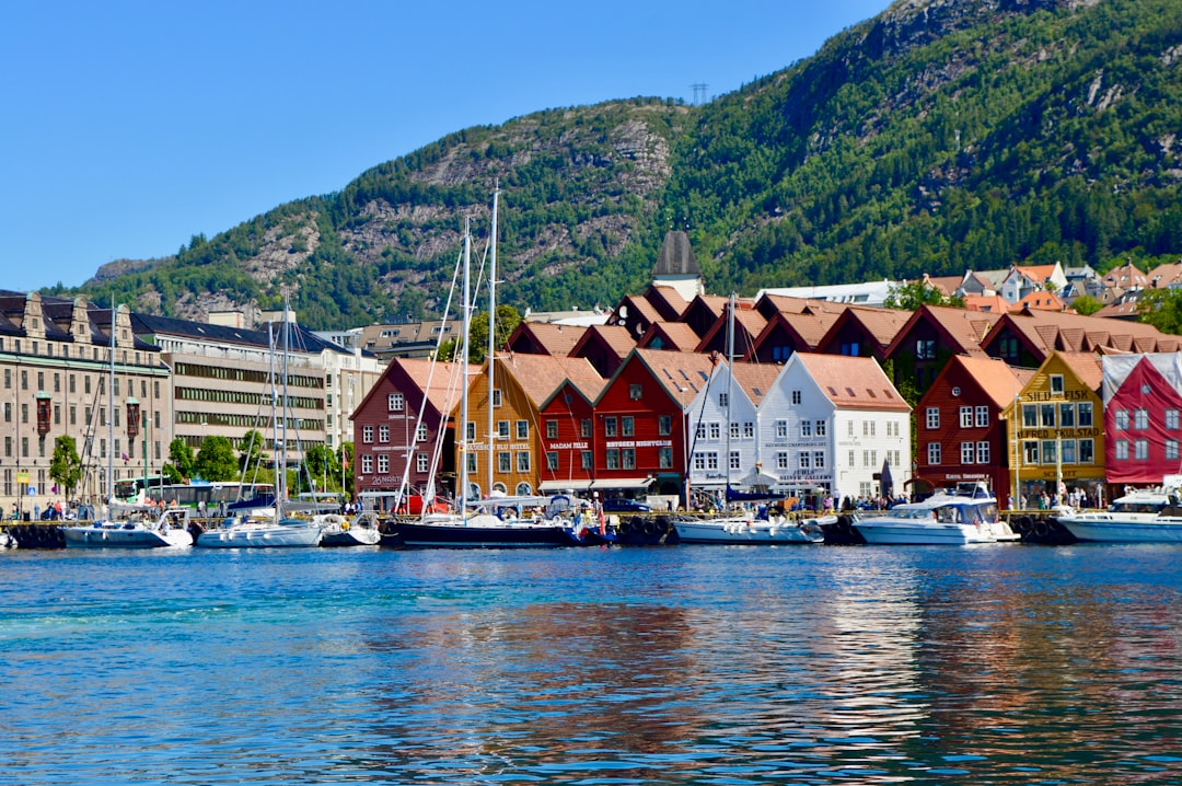 Bergen Norveç limanı ve Bryggen bölgesi