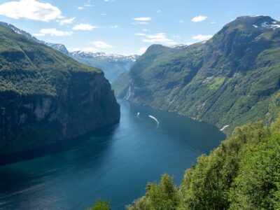 Geirangerfjord Norveç fiyort manzarası