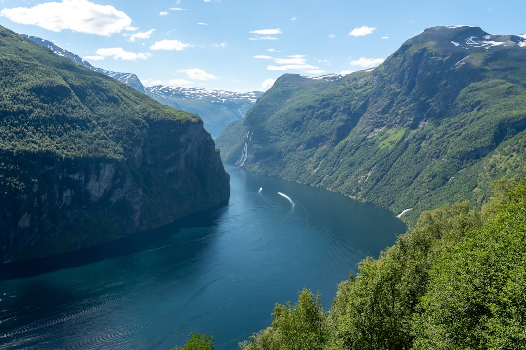 Geirangerfjord Norveç fiyort manzarası